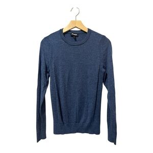 Express XS Merino Wool Sweater Crew Neck Long Sleeves Blue